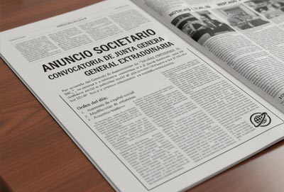 Anuncio Societario en periódico